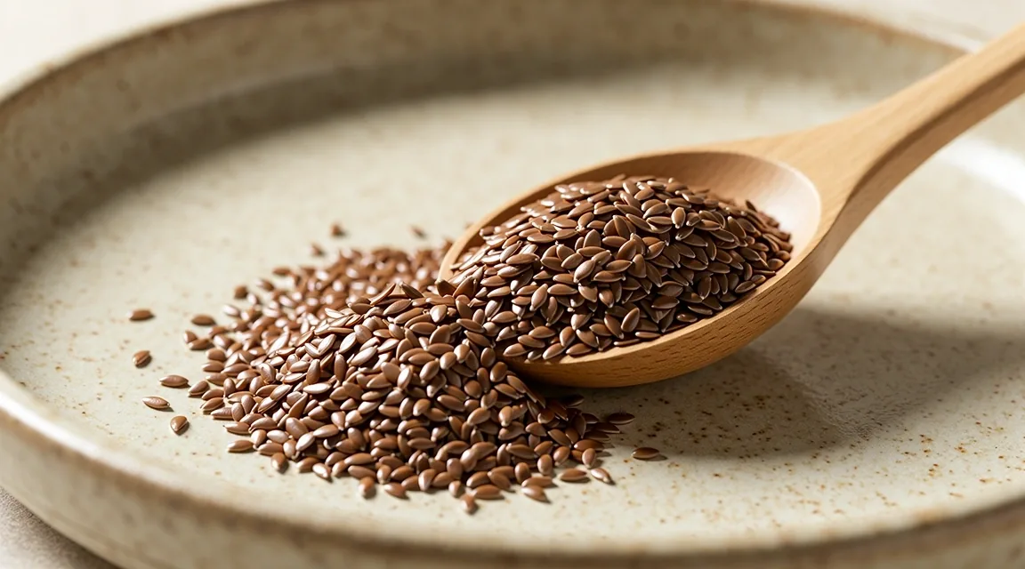 Flaxseeds close up